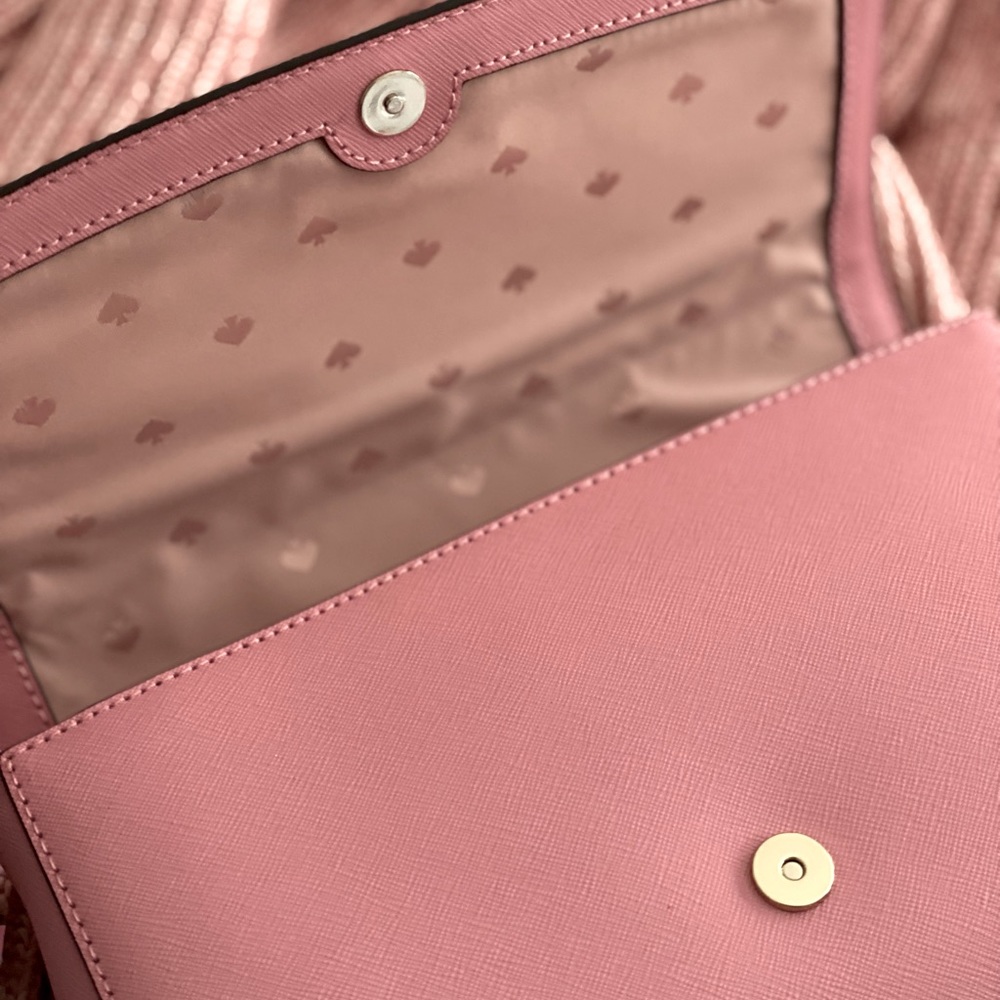 Sold!! KATE SPADE | Pink Carnation Purse Crossbody Shoulder Bag - Picture 4 of 14